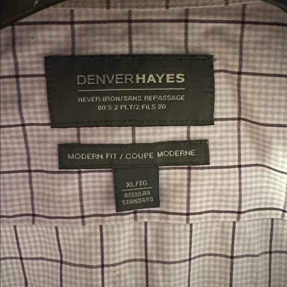 Denver Hayes Purple Checkered Dress Shirt - Picture 2 of 2